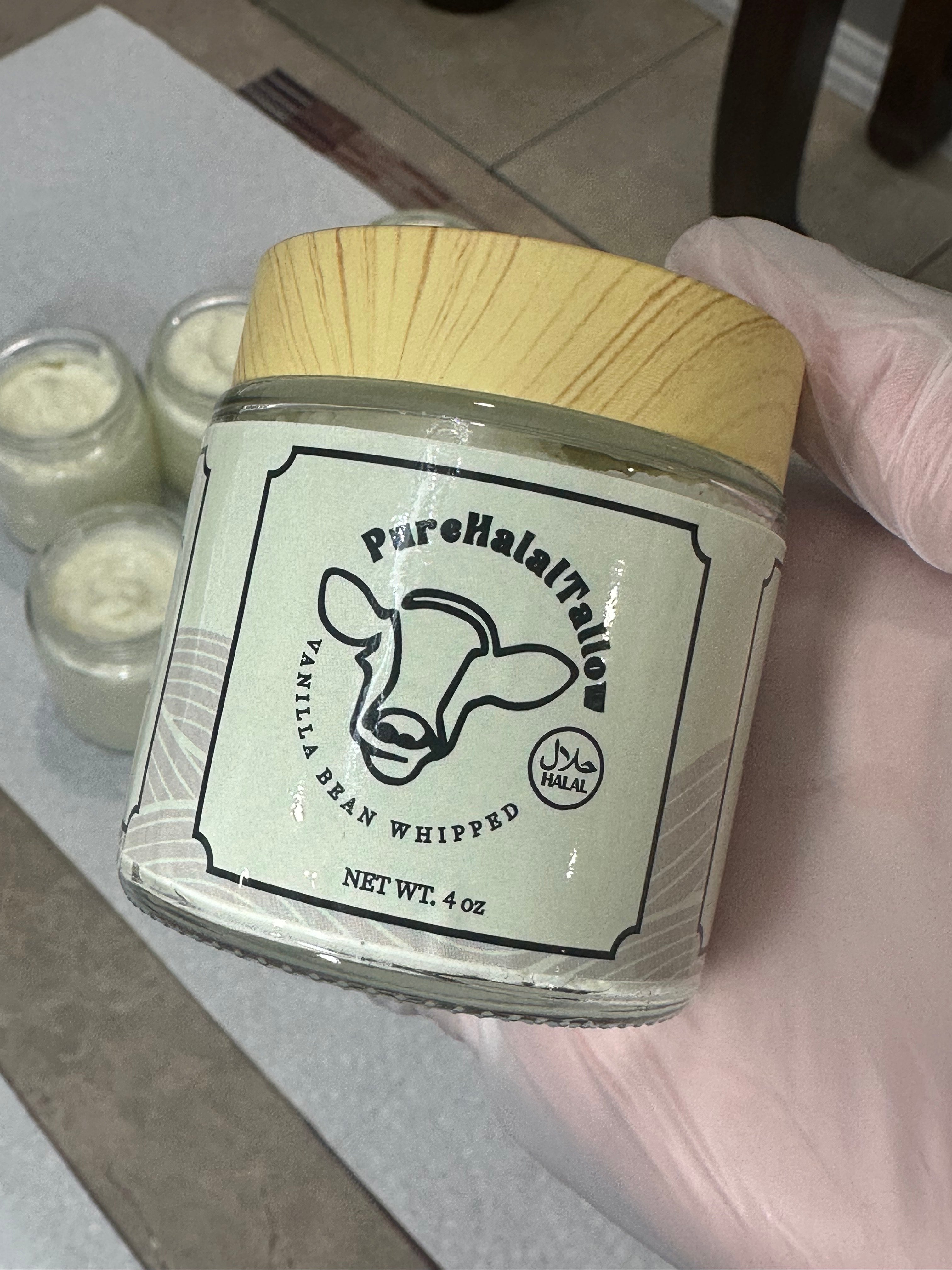 Vanilla Infused Halal 100% Grass Fed and Finished Whipped Organic Beef Tallow